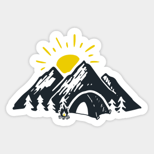 Camping under the Sun Sticker